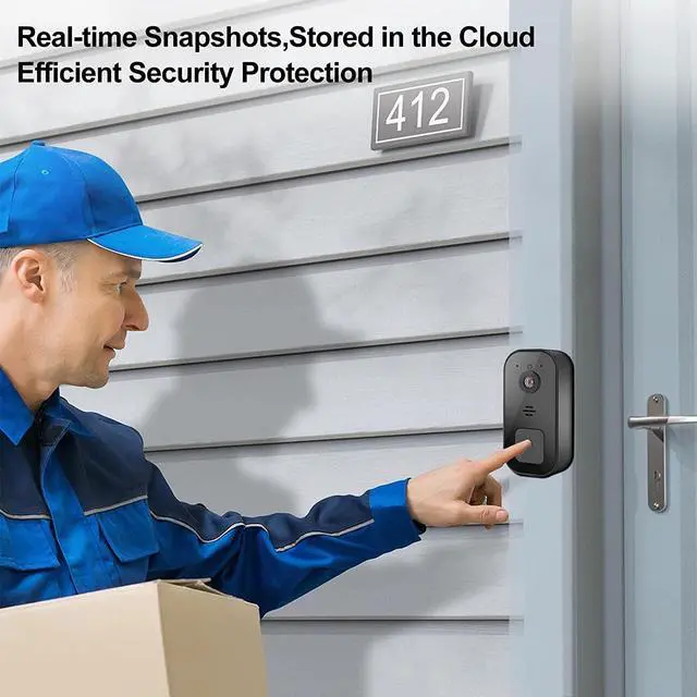 Alt view image 7 of 7 - Wireless Video Doorbell Camera, Human Detection, Night Vision, Cloud Storage, Home Real Time Alarm, 2K HD, Easy Installation