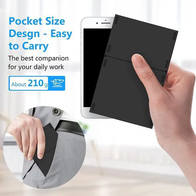 Alt view image 7 of 7 - Foldable Bluetooth Keyboard, Foldable Wireless Portable Keyboard with Numeric Keypad, USB-C Rechargeable for iOS, Android, Windows System Laptop Tablet Smartphone Device (Not Full Size)