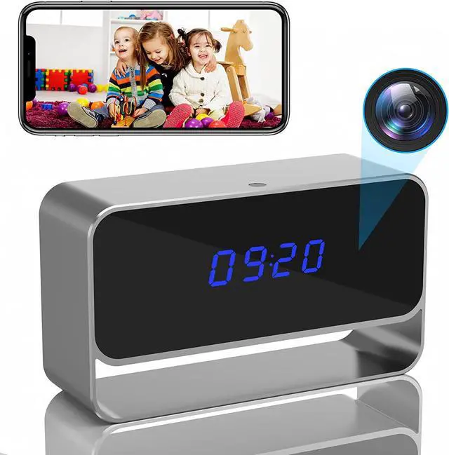 Hidden Camera Clock FHD 1080P WiFi Spy Camera Small Secret Indoor