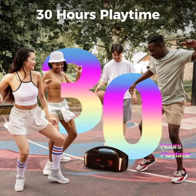 Alt view image 5 of 7 - Portable Speaker: 90W Loud Stereo Sound with XBass, IPX7 Waterproof Bluetooth Speaker with LED Light, PowerBank, Bluetooth 5.3&TWS, Custom EQ, 30H Playtime, Outdoor/Camping/Party