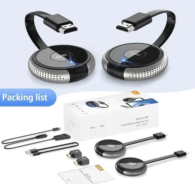 Alt view image 7 of 7 - Wireless HDMI Transmitter & Receiver 4K, Streaming 2.4/5GHz Smooth Video/Audio to Monitor, Projector, HDTV, HDMI Wireless Extender 165FT/50M for Laptop, PC, Camera, Blu-ray, PS5, iPhone, Tablet