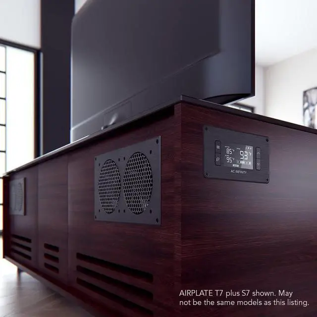 Alt view image 7 of 7 - AC Infinity AIRPLATE T7, Quiet Cooling Fan System 12" with Thermostat Control, for Home Theater AV Cabinets