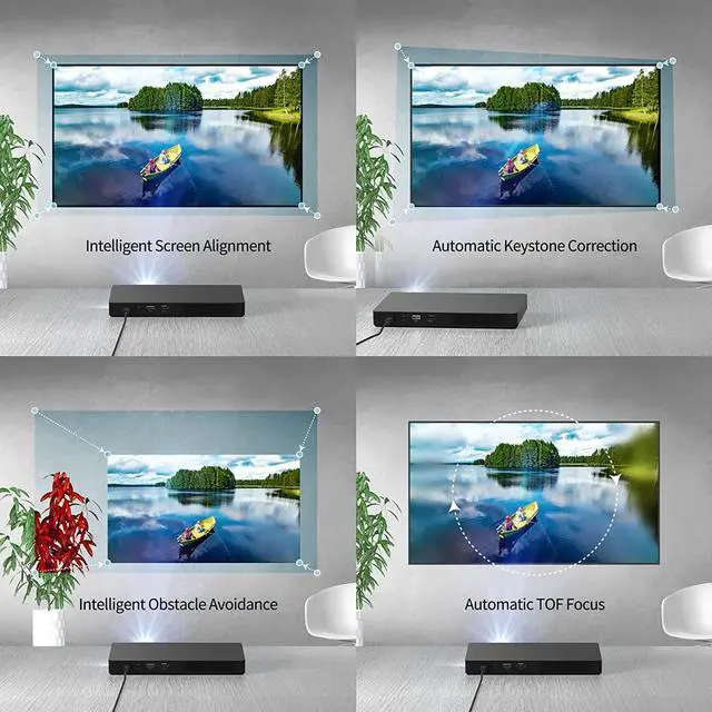 Alt view image 5 of 7 - WEMAX Go Advanced Portable Laser Projector, 1080p Mini Projector, 4K Support, Smart System, Built-in Battery, Auto Keystone, Bluetooth 5.0, Perfect for Mobile Business, Outdoor Night Movies