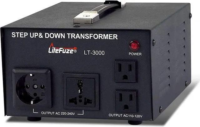 Main image of LiteFuze LT Series 3000 Watt Voltage Converter Transformer Step Up/Down - 110v to 220v / 220v to 110v Power Converter - Fully Grounded Cord - Universal Socket, CE Certified