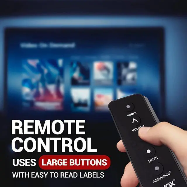 Alt view image 4 of 7 - TV Sound Bar with Six Levels of Voice Boost - Home Theater Audio TV Speakers Soundbar - AccuVoice Soundbar for TV - AV100 Black