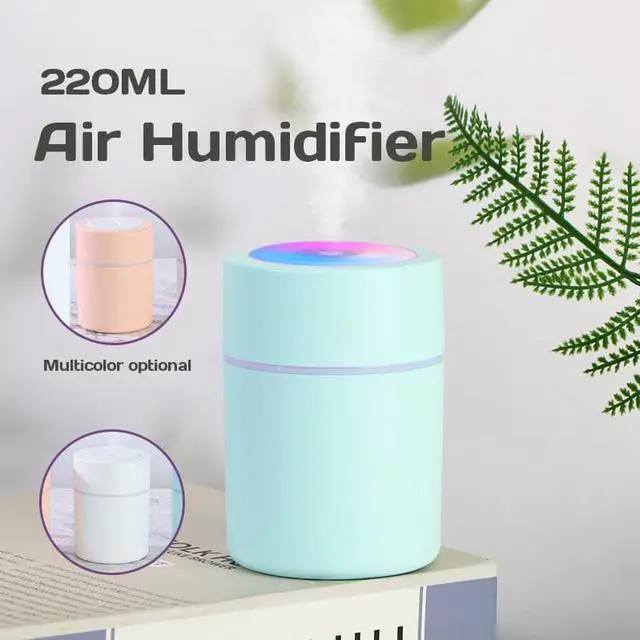 Alt view image 3 of 6 - Mini Humidifiers, USB 220ml Portable Air Humidifier for Car Bedroom Office Home, Desktop Air Humidifier Diffuser with Colorful Super Quite