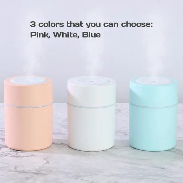 Alt view image 4 of 6 - Mini Humidifiers, USB 220ml Portable Air Humidifier for Car Bedroom Office Home, Desktop Air Humidifier Diffuser with Colorful Super Quite