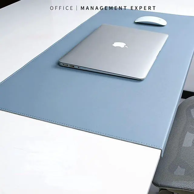 Alt view image 6 of 7 - Jeukidi Folded Edge Elbow Pad Large Desk Pad Office Non Slip PU Leather Desk Pad Oversized Mouse Pad Learning Waterproof Desk Pad Protector Computer 35.43''×16.93'' Black
