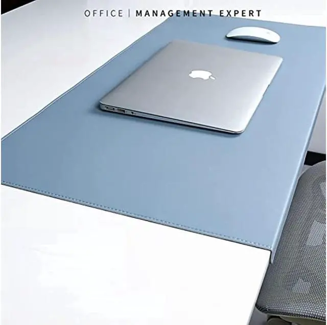 Alt view image 6 of 7 - Jeukidi Folded Edge Elbow Pad Large Desk Pad Office Non Slip PU Leather Desk Pad Oversized Mouse Pad Learning Waterproof Desk Pad Protector Computer 23.6''×11.8'' Brown