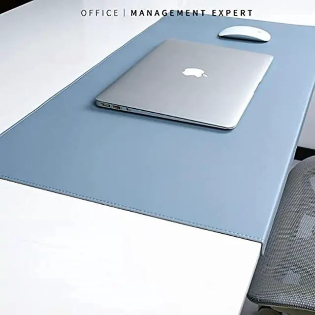 Alt view image 6 of 7 - Jeukidi Folded Edge Elbow Pad Large Desk Pad Office Non Slip PU Leather Desk Pad Oversized Mouse Pad Learning Waterproof Desk Pad Protector Computer 35.43''×16.93'' Brown