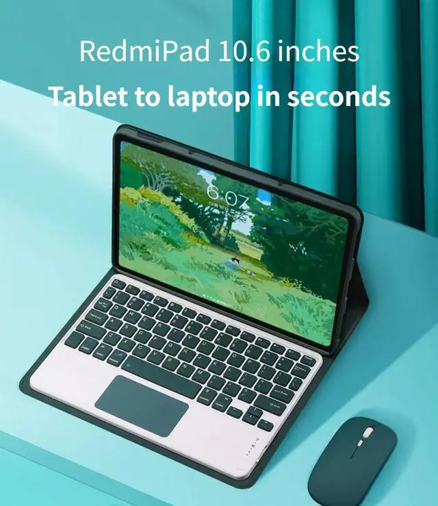 Alt view image 5 of 6 - Touch Keyboard Case Flip Stand for Xiaomi Redmi 10.6 Inch Released 2022 With Touch pad Bluetooth keyboard Smart Trackpad Detachable Wireless Tablet cover Purple
