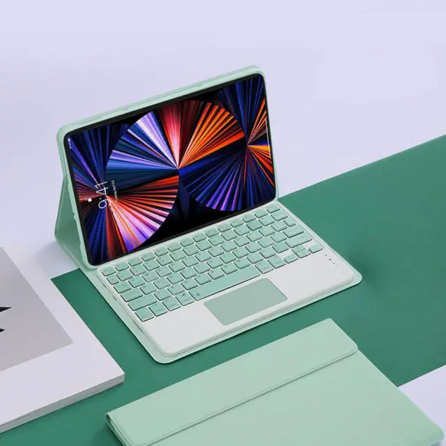 Main image of Touch Keyboard Case Flip Stand for Xiaomi Redmi 10.6 Inch Released 2022 With Touch pad Bluetooth keyboard Smart Trackpad Detachable Wireless Tablet cover Cyan Blue