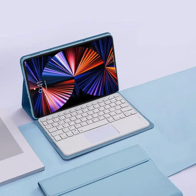 Main image of Touch Keyboard Case Flip Stand for Xiaomi Redmi 10.6 Inch Released 2022 With Touch pad Bluetooth keyboard Smart Trackpad Detachable Wireless Tablet cover Blue