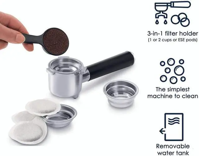 Alt view image 3 of 7 - De'Longhi Ecp3630 15 Bar Espresso and Cappuccino Machine with Adjustable Advanced Cappuccino System