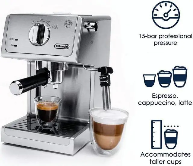 Alt view image 2 of 7 - De'Longhi Ecp3630 15 Bar Espresso and Cappuccino Machine with Adjustable Advanced Cappuccino System