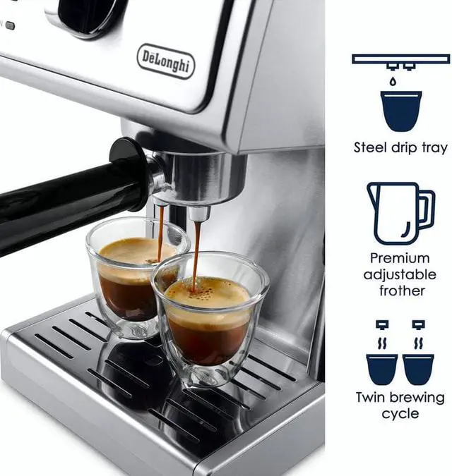 Alt view image 7 of 7 - De'Longhi Ecp3630 15 Bar Espresso and Cappuccino Machine with Adjustable Advanced Cappuccino System