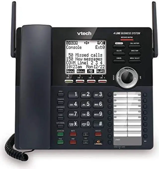 Main image of VTech AM18447 Main Console 4-Line Expandable Small Business Office Phone System with Answering Machine, Intercom, Auto Attendant & Music on Hold , Black