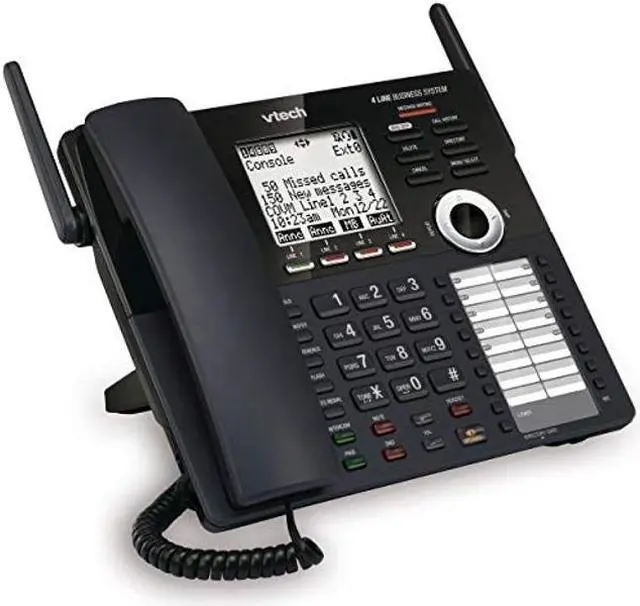 Alt view image 3 of 3 - VTech AM18447 Main Console 4-Line Expandable Small Business Office Phone System with Answering Machine, Intercom, Auto Attendant & Music on Hold , Black