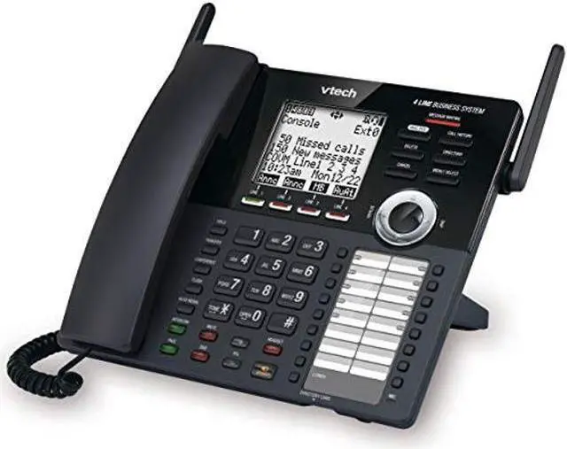 Alt view image 2 of 3 - VTech AM18447 Main Console 4-Line Expandable Small Business Office Phone System with Answering Machine, Intercom, Auto Attendant & Music on Hold , Black