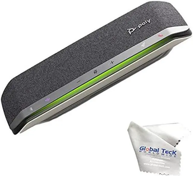 Main image of Poly Sync 40 (Plantronics) Teams Speakerphone - Smart Conferencing Speaker for Streaming Voice, Video, 20 Hour Rechargeable Battery, Rich Audio, Ideal for PC Apps - Zoom, Meet, Music, GTW Cloth Bundle