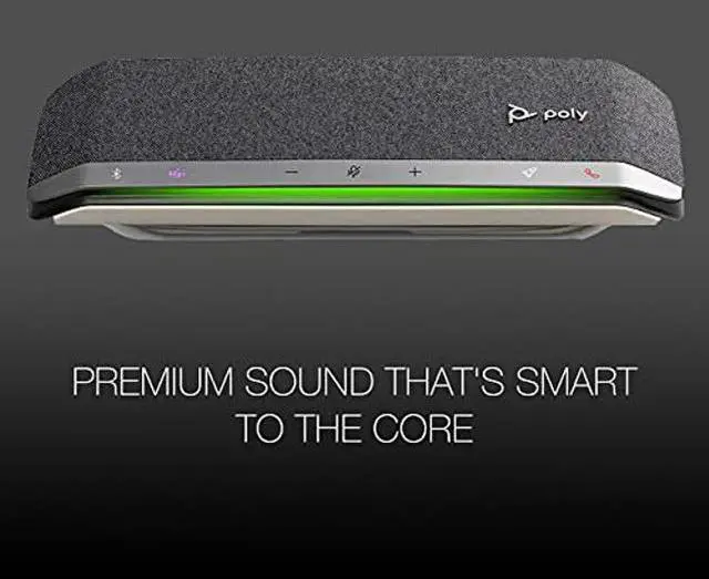 Alt view image 5 of 5 - Poly Sync 40 (Plantronics) Teams Speakerphone - Smart Conferencing Speaker for Streaming Voice, Video, 20 Hour Rechargeable Battery, Rich Audio, Ideal for PC Apps - Zoom, Meet, Music, GTW Cloth Bundle