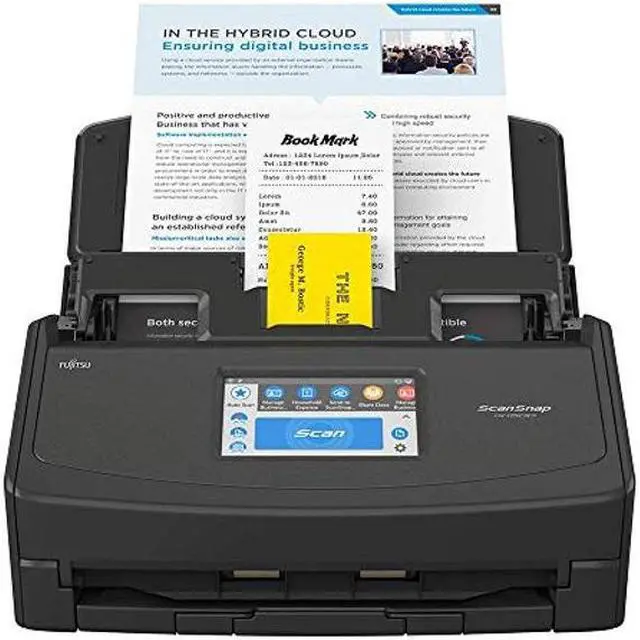 Main image of Fujitsu ScanSnap iX1500 Deluxe Color Duplex Document Scanner with Adobe Acrobat Pro DC for Mac or PC, Black