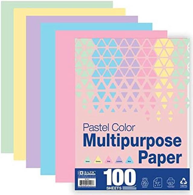 BAZIC 100 Sheets Pastel Color Multipurpose Paper 8.5x11, Colored Copy  Paper Fax Laser Printing for Office School (100/Pack), 12-Packs 
