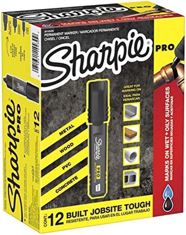 Sharpie Permanent Markers, Chisel Tip, Black, pack of 1 (12 count).