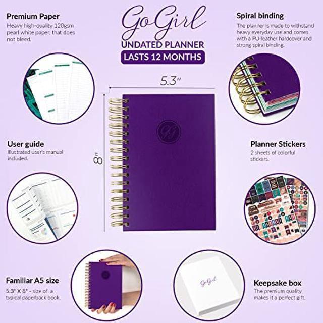 GoGirl Budget Planner & Monthly Bill Organizer - Monthly Financial Book with Pockets Expense Tracker Notebook Journal to Control