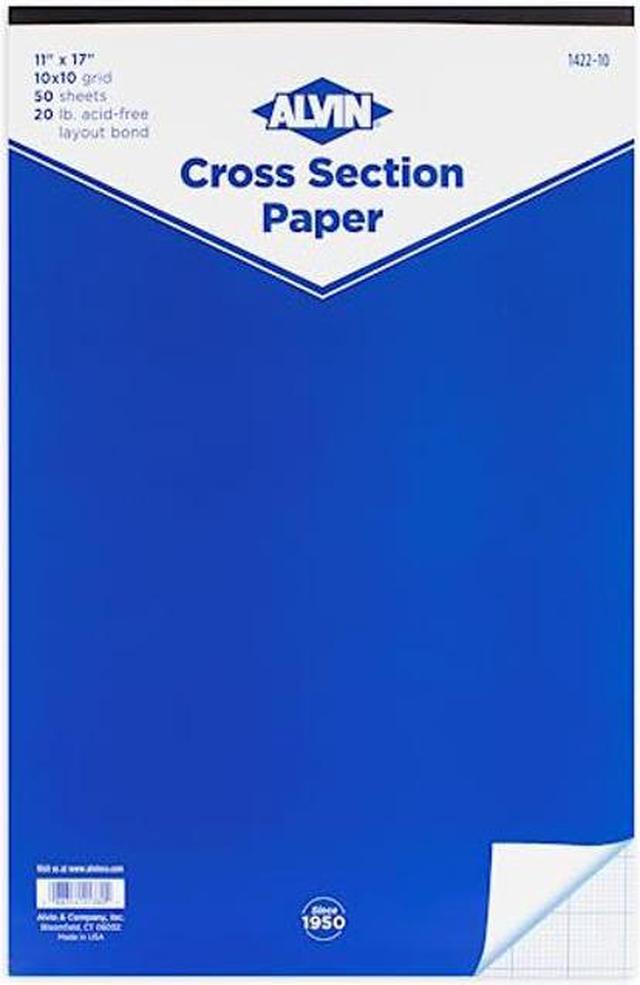 ALVIN Cross Section Graph Paper Pad 11 x 17 Model 1422-10 Acid-Free Use  with