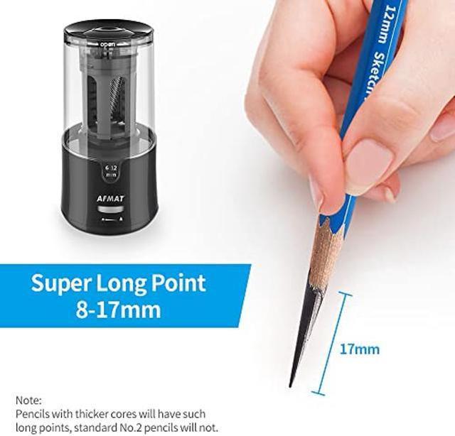AFMAT Electric Pencil Sharpener for Colored Pencils, Auto Stop, Super Sharp  