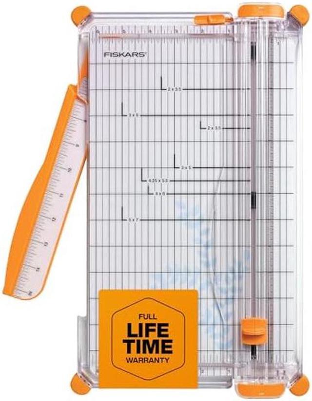 Fiskars SureCut(tm) Deluxe Craft Paper Trimmer - 12 Cut Length - Craft and  Office Paper Cutter with Grid Lines - White 