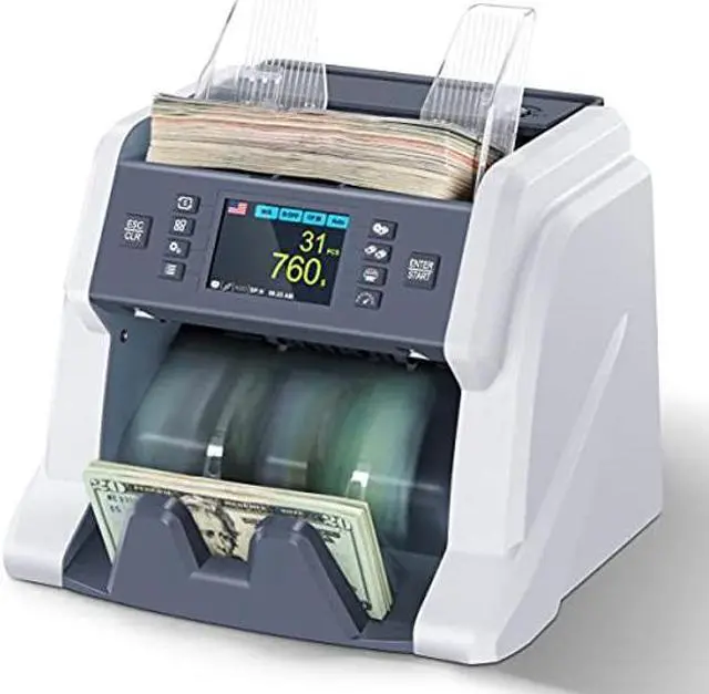 Main image of RIBAO BC-40 Mixed Denomination Money Counter Machine, Value Counting, Bill Counter Multi Currency, CIS/UV/MG/IR Counterfeit Detection for Business