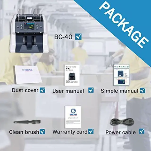 Alt view image 4 of 5 - RIBAO BC-40 Mixed Denomination Money Counter Machine, Value Counting, Bill Counter Multi Currency, CIS/UV/MG/IR Counterfeit Detection for Business