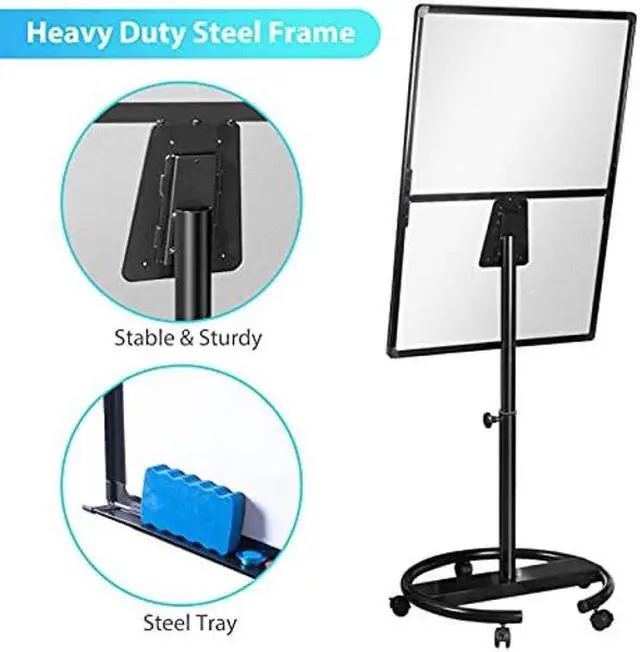 Alt view image 3 of 5 - Mobile Dry Erase Board - 40x28 inches Magnetic Portable Whiteboard Stand Easel White Board Flipchart Easel Board with 25 Sheets Paper Pad