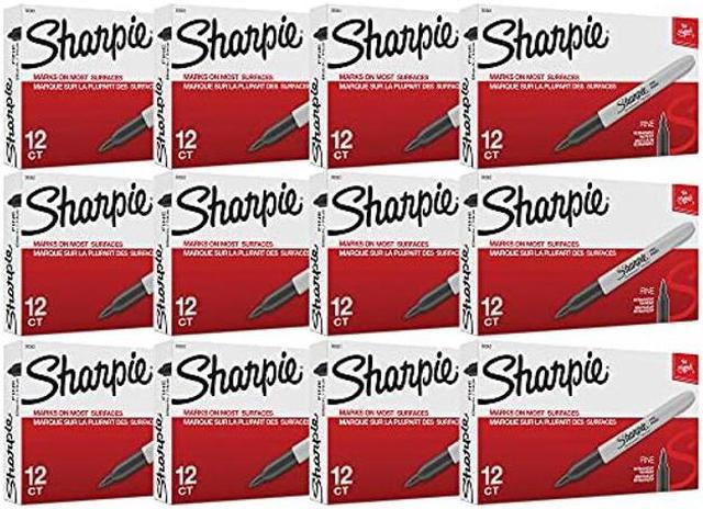 Sharpie Fine Point Permanent Markers, Black (Case of 144) 