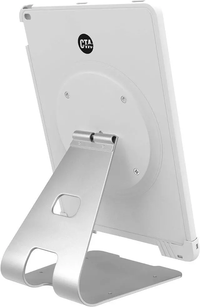 Alt view image 3 of 5 - CTA Anti-Theft Case & Stand Solid Security Locking Case with 180 Angle Adjustability Compatible with iPad (5th-9th Gen, Air 1-3, Pro 9.7', 10.5') - White