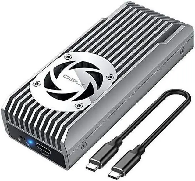 Main image of ineo M.2 NVMe 20G USB3.2 Gen2 X 2 Type-C to NVMe PCI-E M-Key SSD Enclosure Built-in Cooling Fan [C2598-NVMe 20Gbps]