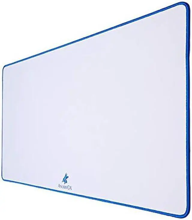 Main image of AnubisGX (68 Color/Size Options) Gaming Mouse Pad (XL: 36x18), White Pad with Blue Stitching. Best Premium Waterproof Non RGB Computer Gaming XL Desk Pad Mat, Large Non-Slip Gamer Mousepad