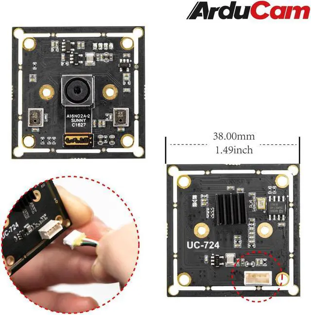 Alt view image 3 of 5 - Arducam 16MP Autofocus USB Camera for Computer with Microphone, 1/2.8" IMX298 Mini UVC USB2.0 4K Video Webcam, with 3.3ft/1m Cable for Windows, Linux, Android and Mac OS