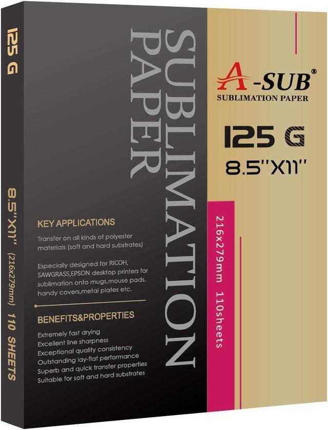 Alt view image 2 of 5 - A-SUB Sublimation Paper 8.5x11 Inch 110 Sheets and Sublimation Mouse Pad Blank 11PCS
