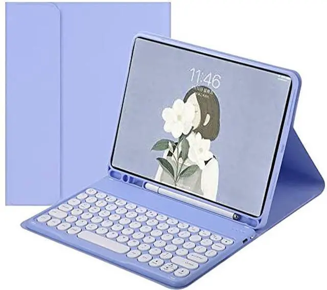 Main image of for iPad Mini7 (A17 Pro)/Mini 6 Keyboard Case, Cute Round Keys Detachable Wireless Keyboard with Slim Cover and Pencil Holder for iPad Mini 6th/7th Generation 8.3 Inch (Purple)