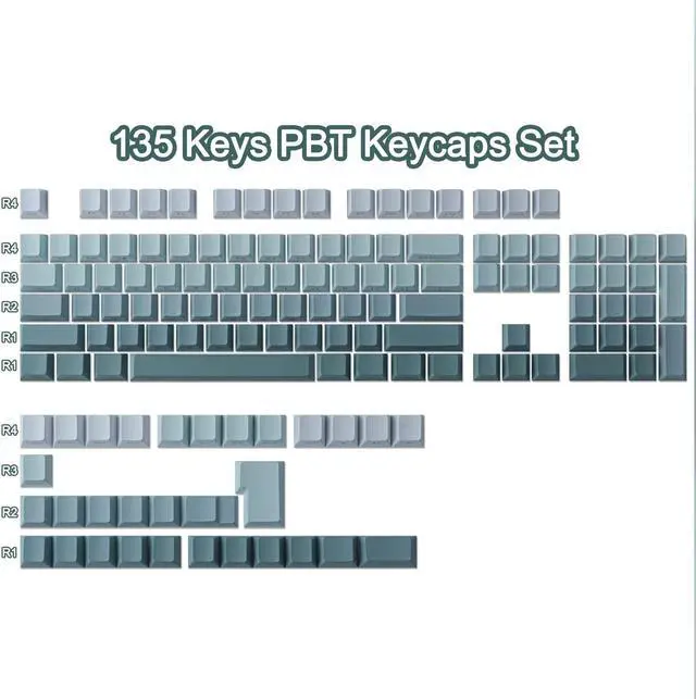 Alt view image 2 of 5 - JOMKIZ PBT keycaps, 135 Keys Double Shot Keycaps Side Engraved Transparent Keycap Set Cherry Profile Backlit Keycaps for Cherry MX Switch ASIN/ISO Layout Mechanical Keyboard