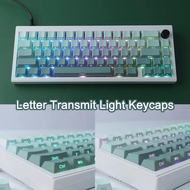 Alt view image 3 of 5 - JOMKIZ PBT keycaps, 135 Keys Double Shot Keycaps Side Engraved Transparent Keycap Set Cherry Profile Backlit Keycaps for Cherry MX Switch ASIN/ISO Layout Mechanical Keyboard