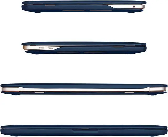 Alt view image 2 of 5 - Dreem Euclid Hard Shell Laptop Cover for MacBook Air 15'' Case 2021-2025  Premium Vegan Leather, Protective Dual-Shell Design, Slim Executive Professional Case with Port Access  [Royal]