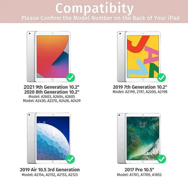 Alt view image 3 of 5 - FUWANG Compatible with iPad 9th Generation Keyboard Case 10.2"(2021)/8th Gen/7th Gen Bundle with Stylus Pen for iPad 9th&10th Generation