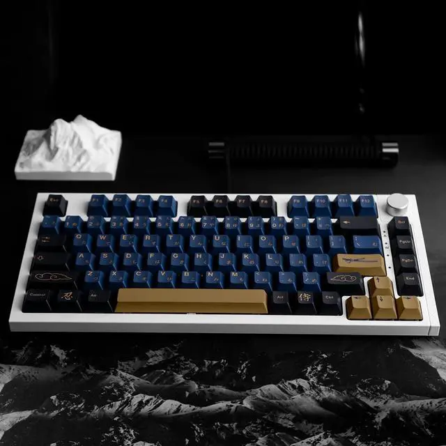 Alt view image 4 of 5 - GEKUCAP Blue Samurai Keycaps 129 Keys, Cherry Profile Dye Sublimation Keycaps for Gaming Keyboard, PBT Customized keycaps Set with Puller for Cherry Mx Switches Mechanical Keyboard