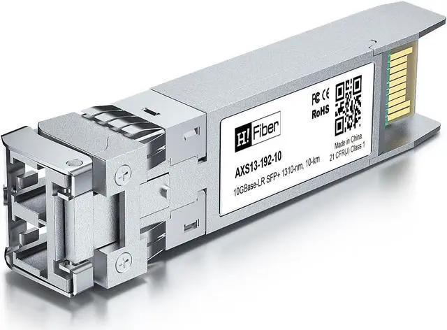 Alt view image 2 of 5 - H!Fiber 10G Single Mode SFP+ LC Module, 10GBase-LR Fiber Transceiver for Cisco SFP-10G-LR, Meraki MA-SFP-10GB-LR, Ubiquiti UniFi UF-SM-10G, Mikrotik, Netgear, D-Link (SMF,1310nm,10km,DDM) 4 Pack