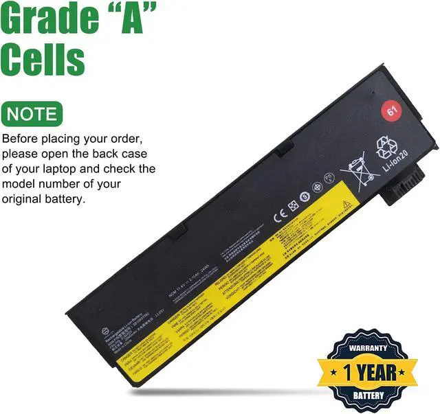 Alt view image 4 of 5 - JIAZIJIA 01AV423 SB10K97580 Laptop Battery Replacement for Lenovo ThinkPad T470 T480 A475 A485 T570 T580 P51S P52S TP25 Series 61 4X50M08810 01AV422 SB10K97579 01AV424 01AV452 01AV490 11.4V 24Wh