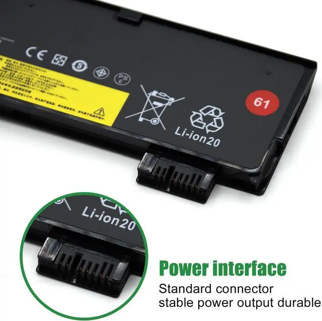 Alt view image 3 of 5 - JIAZIJIA 01AV423 SB10K97580 Laptop Battery Replacement for Lenovo ThinkPad T470 T480 A475 A485 T570 T580 P51S P52S TP25 Series 61 4X50M08810 01AV422 SB10K97579 01AV424 01AV452 01AV490 11.4V 24Wh